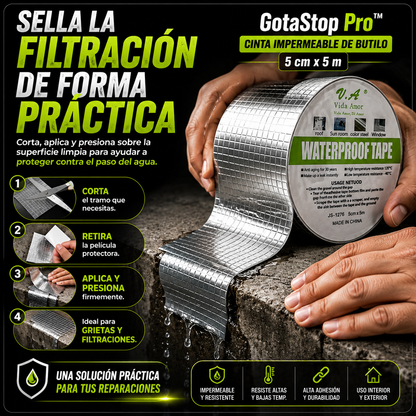 GotaStop Pro™  Cinta Impermeable de Butilo 5 cm x 5 m