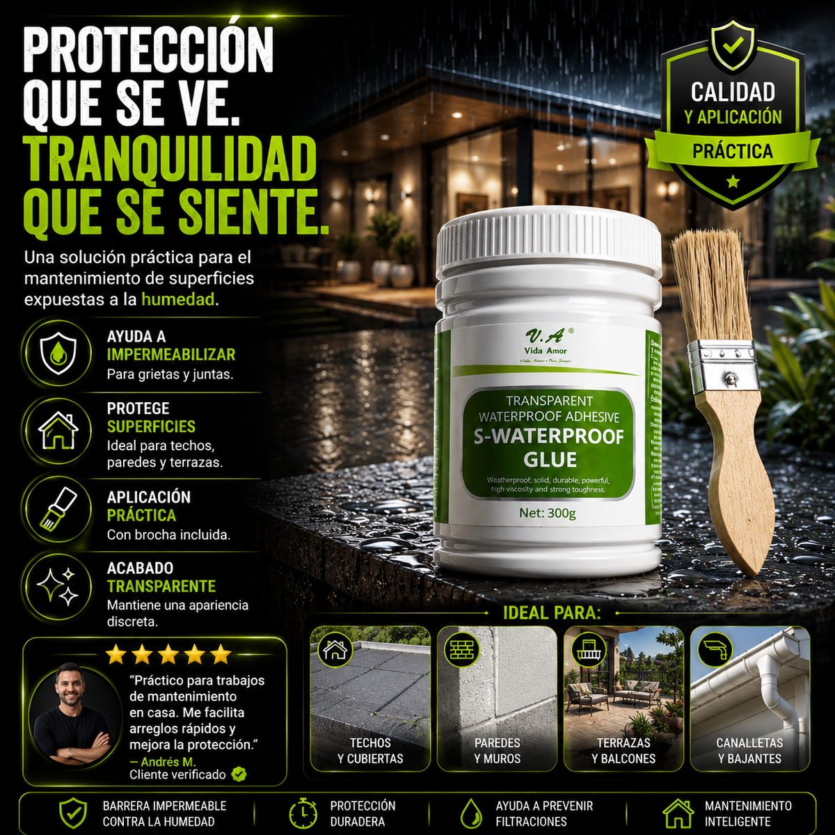 HydroSeal Pro™ – Sellador Impermeable con Brocha