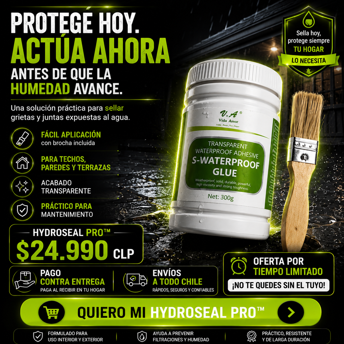 HydroSeal Pro™ – Sellador Impermeable con Brocha