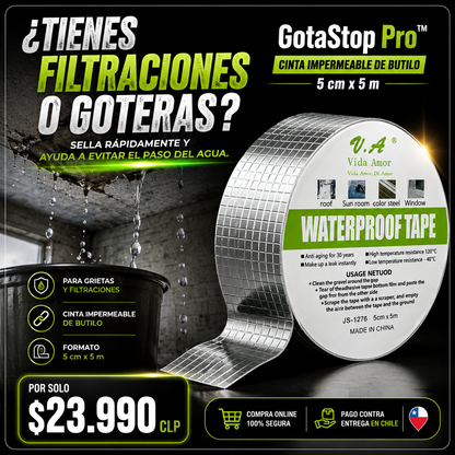 GotaStop Pro™  Cinta Impermeable de Butilo 5 cm x 5 m
